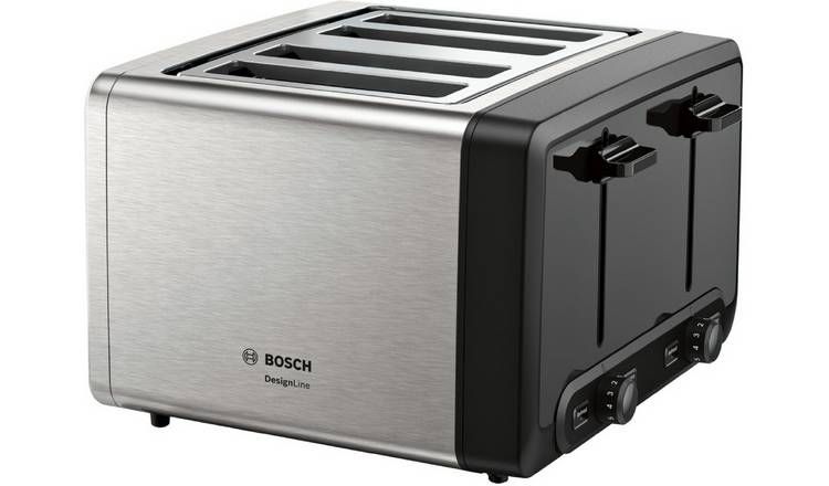 Bosch TAT4P440GB DesignLine 4 Slice Toaster - S/Steel - McGrocer
