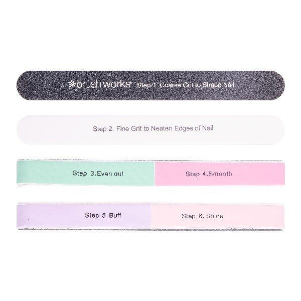 Brushworks 6 Sided Nail File - Shape & Shine