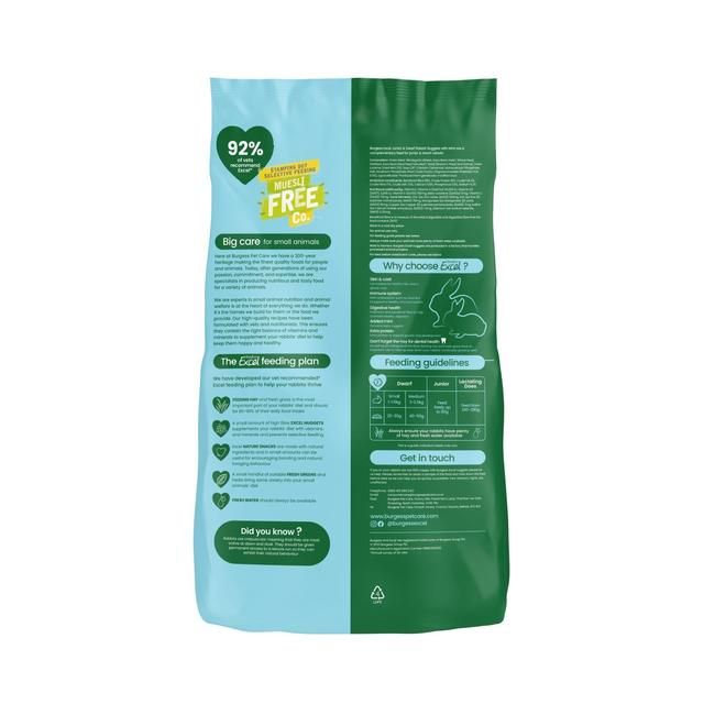 Burgess Excel Junior And Dwarf Rabbit Food 3kg