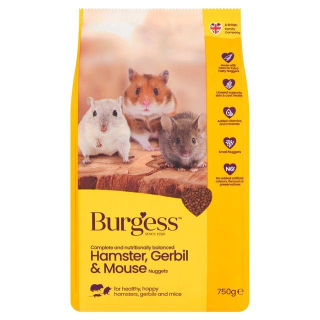 Burgess Hamster Gerbil & Mouse 750g