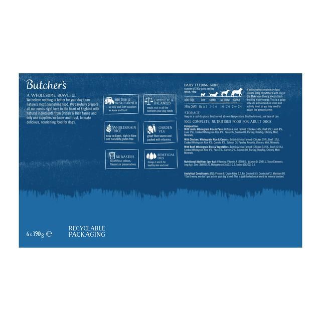 Butcher's Loaf Recipes Dog Food Tins 6 x 390g