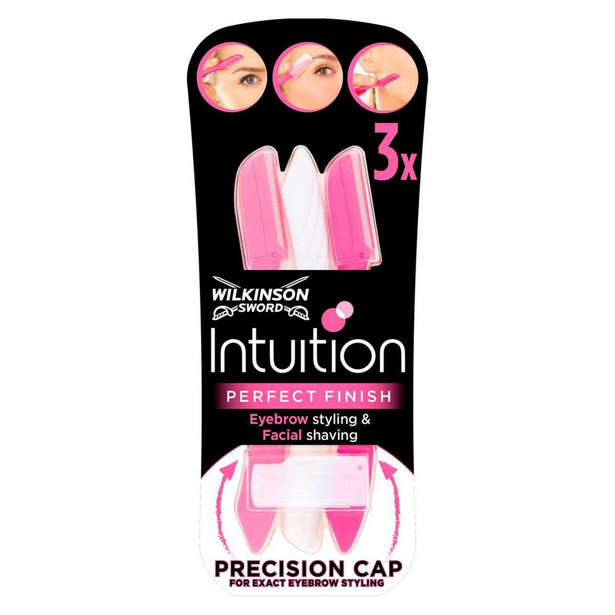 Wilkinson Sword Intuition Perfect Finish Women's Eyebrow Styling & Facial Shaving x3 women's shaving Boots