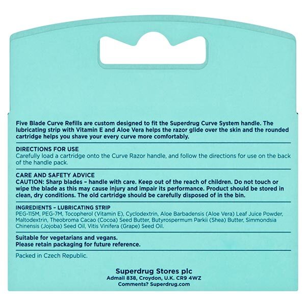Superdrug Curve 5 Razor Blade Refill Pack x3 GOODS Superdrug