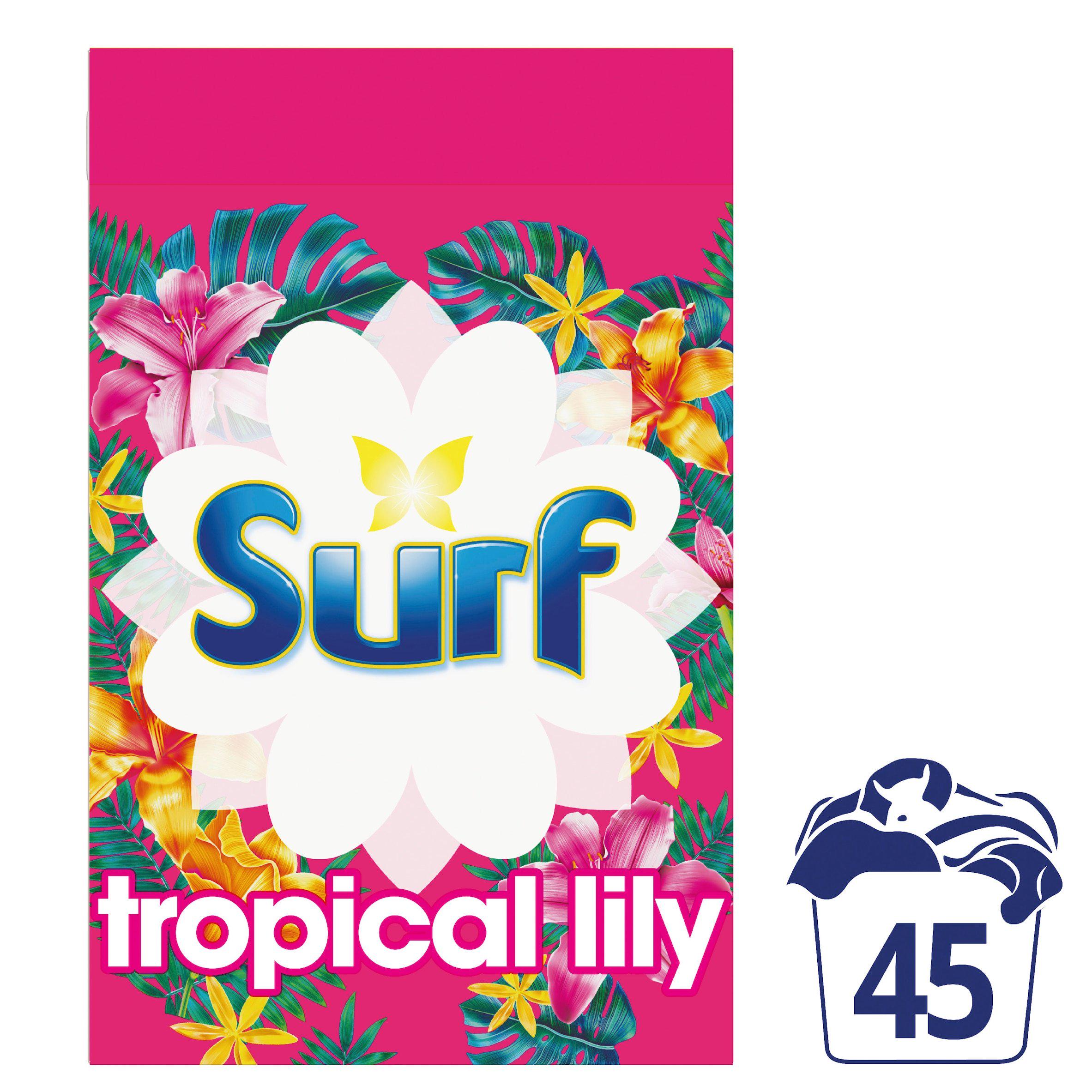 Surf Tropical Lily Washing Laundry Detergent Powder 45 Washes 2.25kg detergents & washing powder Sainsburys