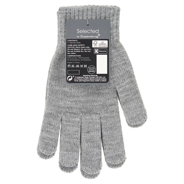 Superdrug Selected Gloves Grey GOODS Superdrug