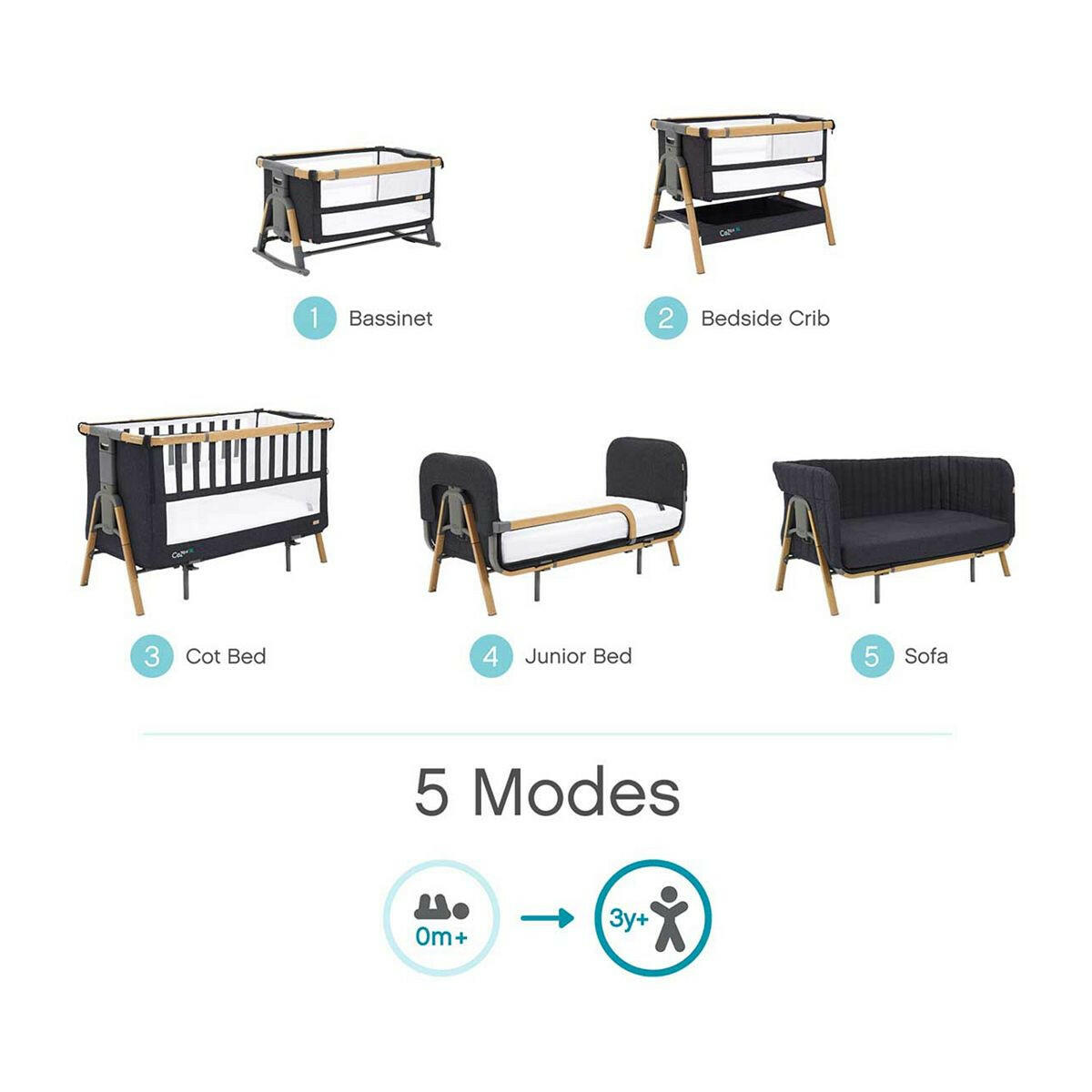 Tutti Bambini CoZee XL - Complete Birth to 4+ Years Package - Oak/Liquorice GOODS Boots