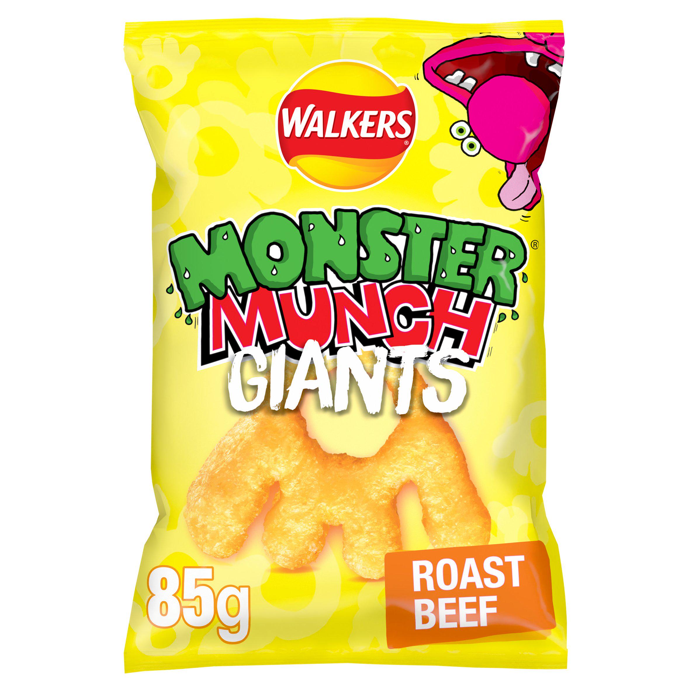 Walkers Monster Munch Giants Roast Beef Sharing Snacks Crisps 85g Sharing crisps Sainsburys