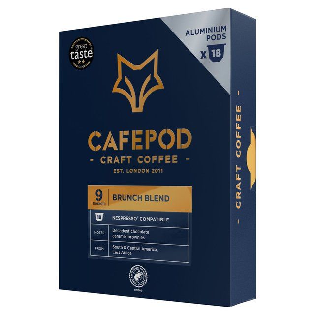 CafePod Brunch Blend Nespresso Compatible Aluminium Coffee Pods 18 per pack
