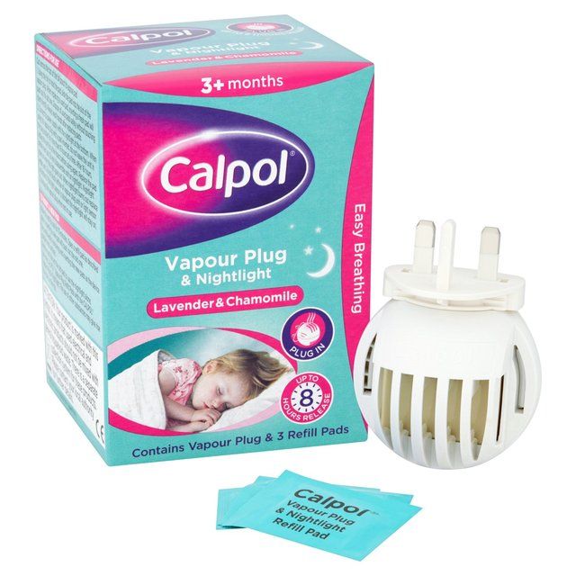 Calpol Vapour Plug & Nightlight + 3 Refill Pads Lavender & Chamomile