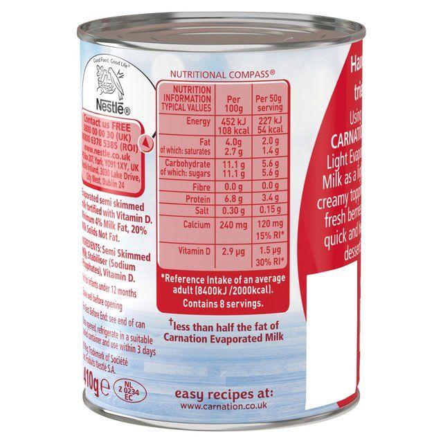 Carnation Light Evaporated Milk 410g