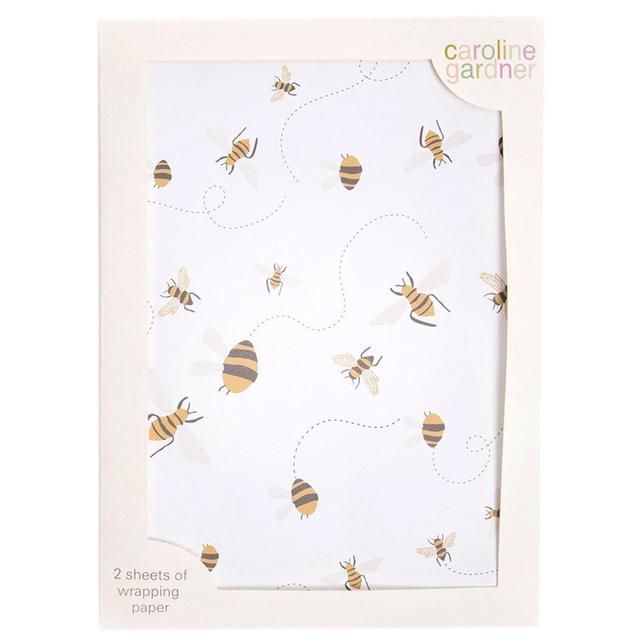 Caroline Gardner Bees Gift Wrap Sheets 2 per pack