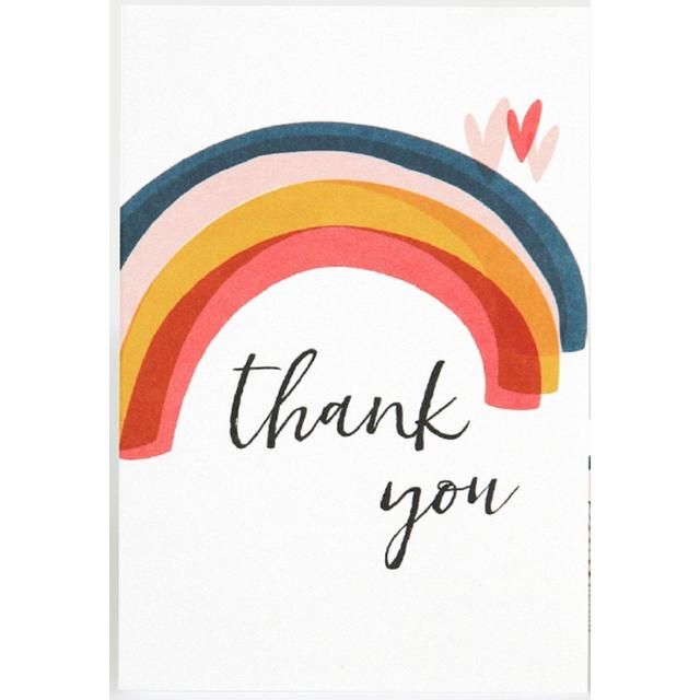 Caroline Gardner Rainbow Thank You Card Pack 10 per pack