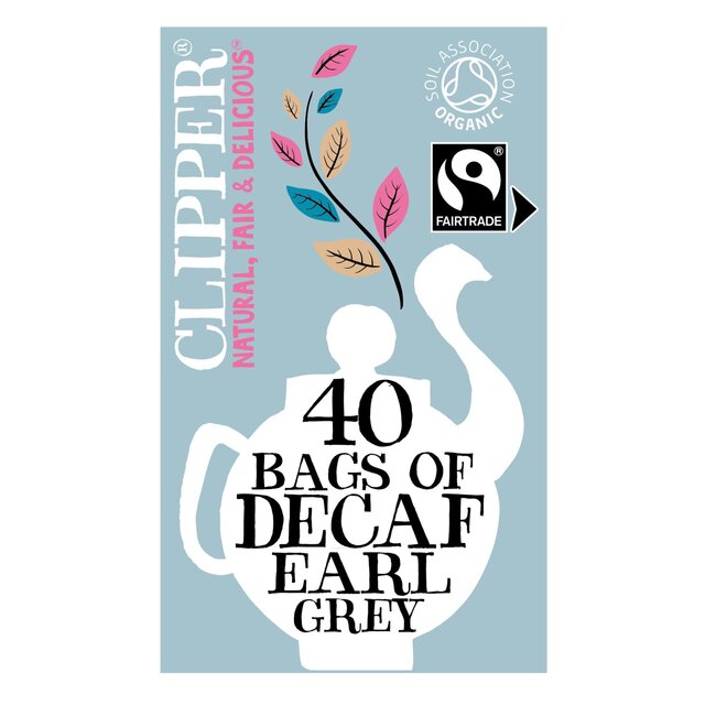Clipper Organic & Fairtrade Decaffeinated Earl Grey Tea 40 per pack - McGrocer