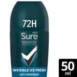 Sure Men Antiperspirant Deo Roll On Nonstop Invis Ice 50ml GOODS Superdrug