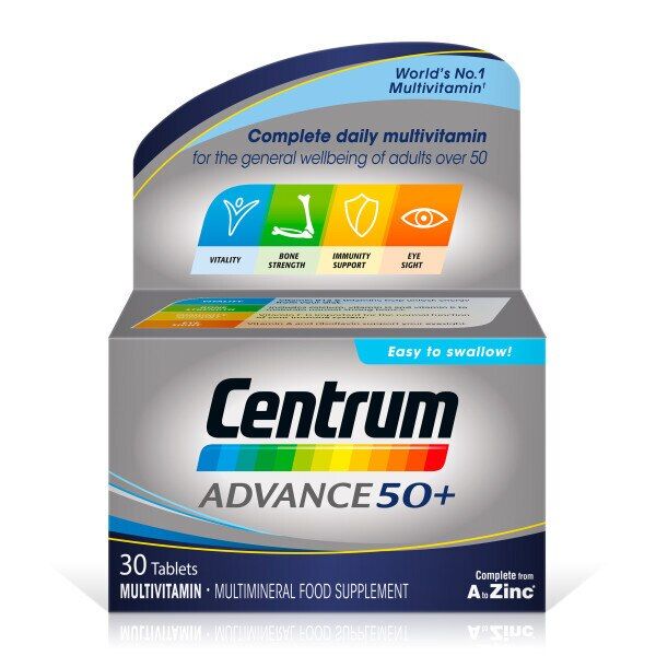 Centrum Advance 50+ Multivitamins & Minerals - 30 Tablets