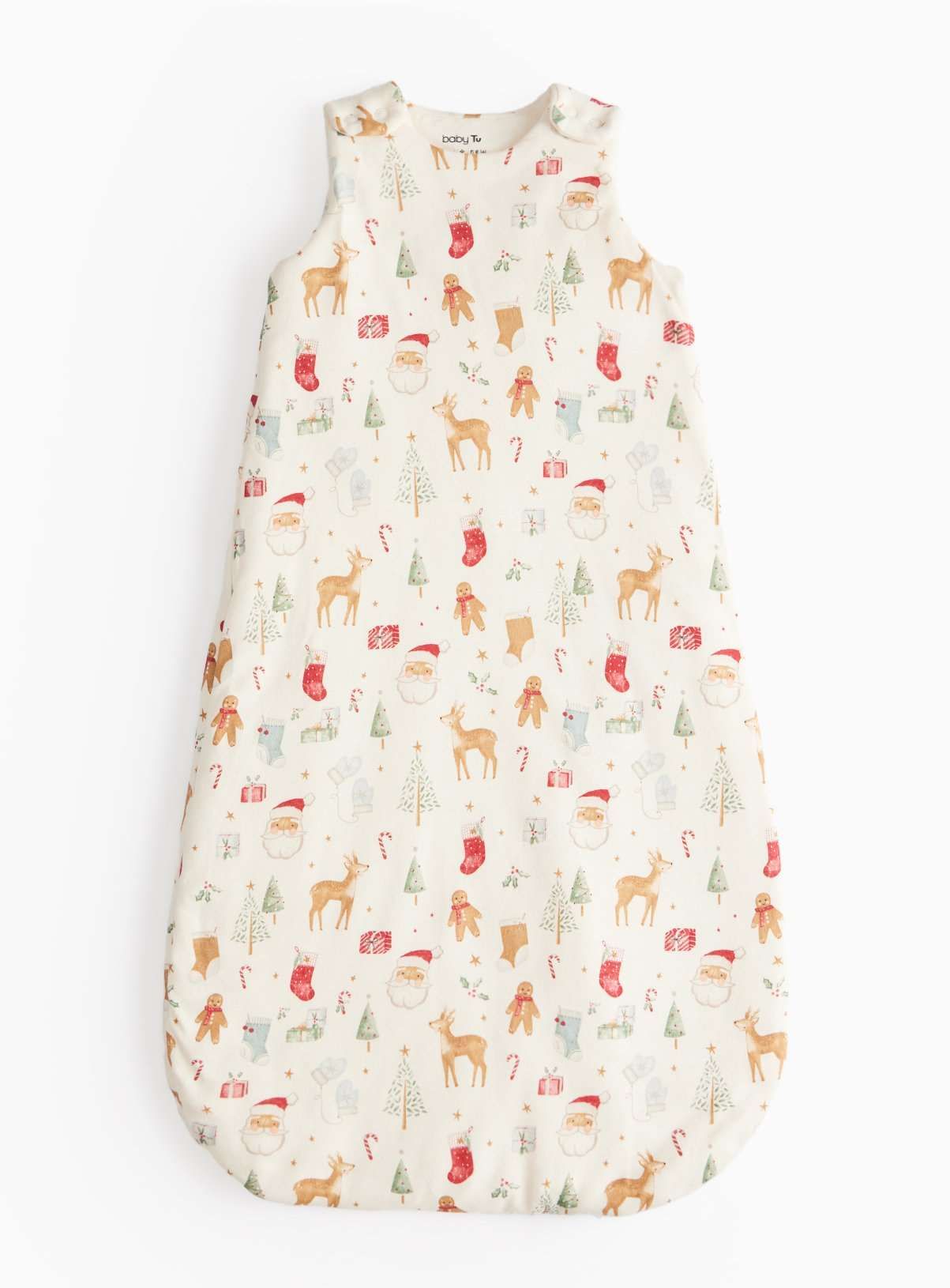 Christmas Print 2.5 Tog Sleeping Bag & Cot Sheet Set 0-6 Months