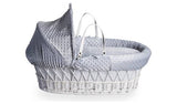 Clair de Lune Grey Dimple Moses Basket With Rocking Stand