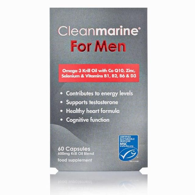 Cleanmarine Men's Omega 3 MSC Krill Oil Supplement Capsules 60 per pack