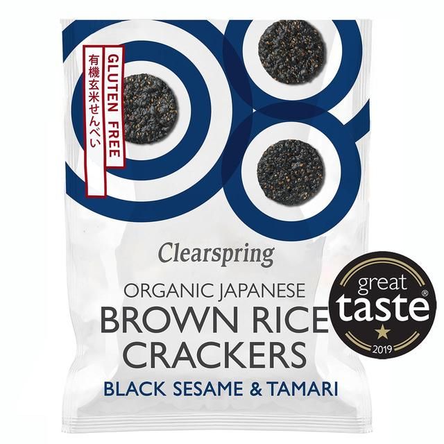 Clearspring Organic Black Sesame Brown Rice Crackers 40g