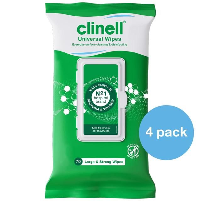 Clinell Universal Wipes 4 x 70 per pack