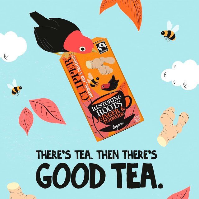 Clipper Organic Fairtrade Restoring Roots Ginger & Turmeric 20 Tea Bags 20 per pack