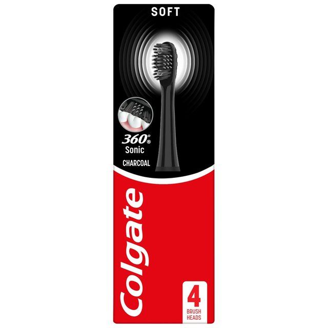 Colgate Battery 360 Sonic Charcoal Soft Replacement Brush Heads 4 per pack