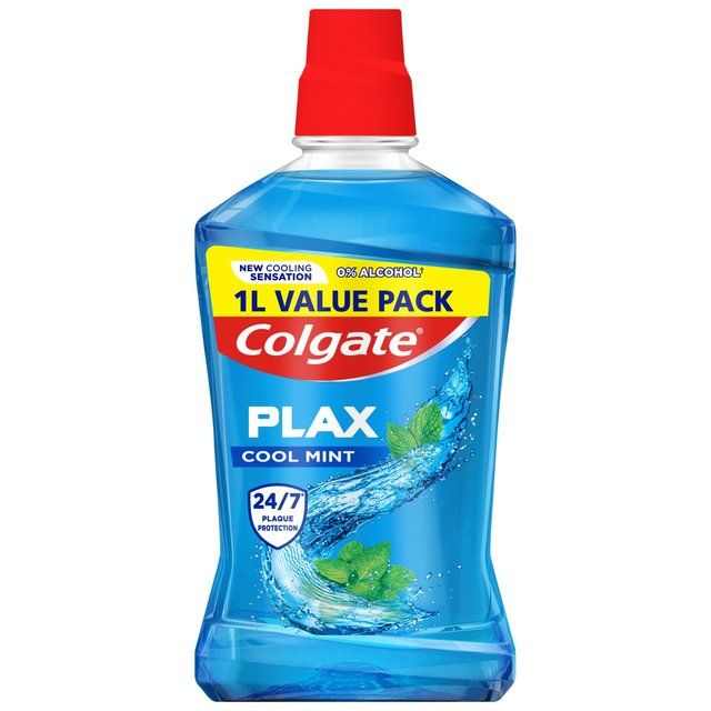 Colgate Plax Cool Mint Mouthwash Alcohol Free 1000ml 1L