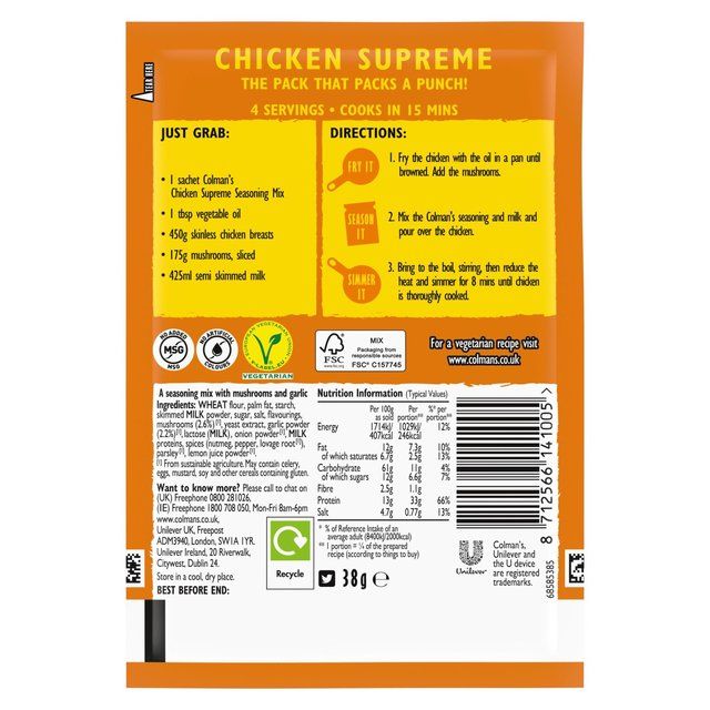 Colman's Chicken Supreme Recipe Mix 38g