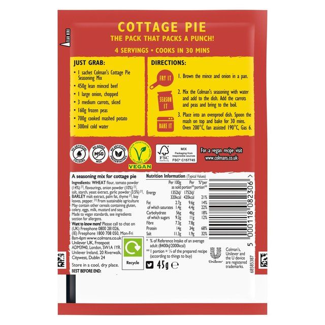 Colman's Cottage Pie Recipe Mix 45g
