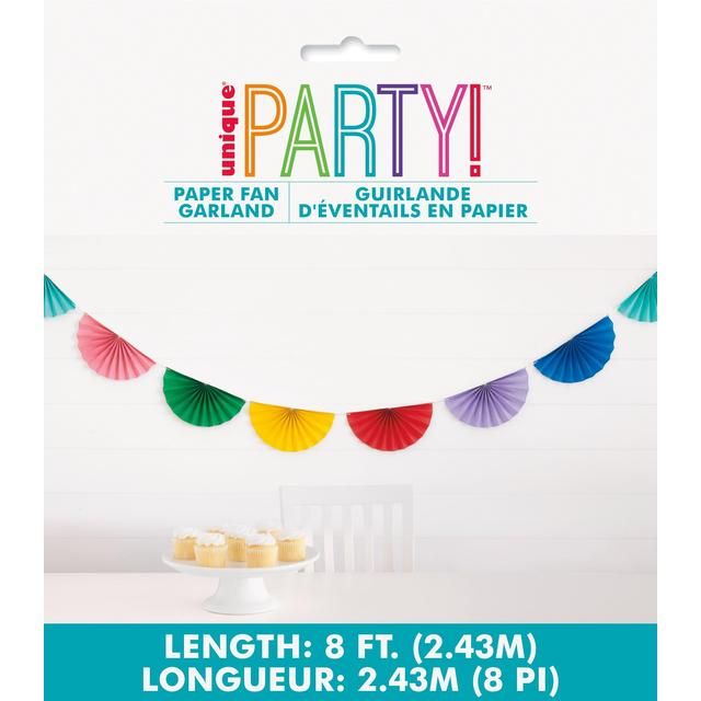 Colourful Scalloped Paper Fan Garland