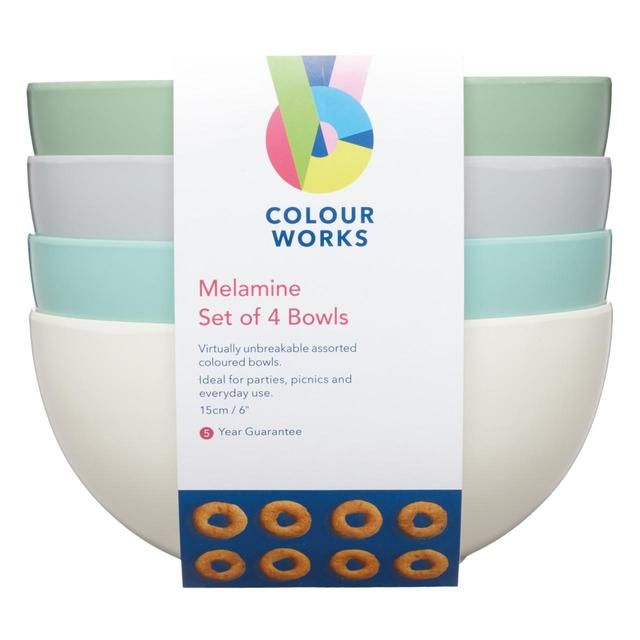 Colourworks Classics Melamine Bowls 15cm 4 per pack