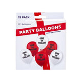 Come On England White & Red Balloons 12 per pack