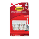 Command Clear Wire Hooks with Clear Strips Small 3 Hooks + 4 Strips