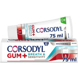 Corsodyl Gum+ Breath & Sensitivity Toothpaste Whitening   75ml