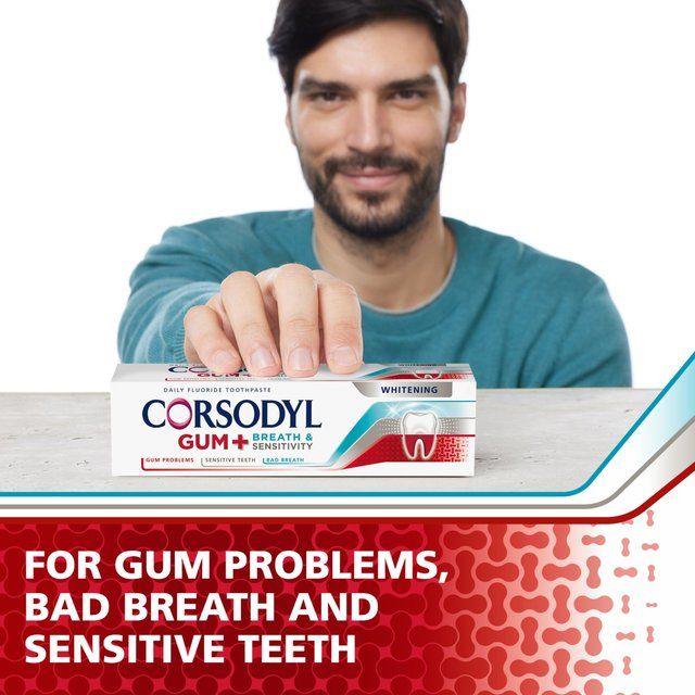 Corsodyl Gum+ Breath & Sensitivity Toothpaste Whitening   75ml