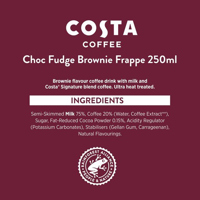 Costa Coffee Frappe Choc Fudge Brownie Iced Coffee 250ml