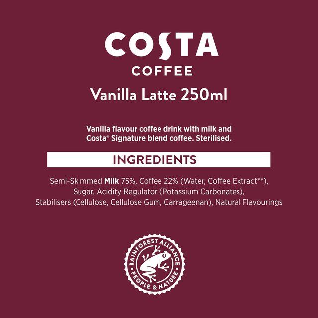 Costa Coffee Vanilla Latte Iced Coffee 250ml