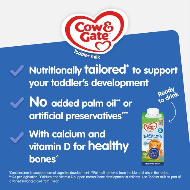 Cow & Gate 3 Toddler Milk Formula Liquid 1-3 Years 1L