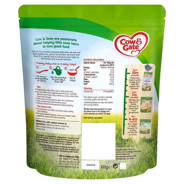 Cow & Gate Baby Rice 4-6 mths+ 100g