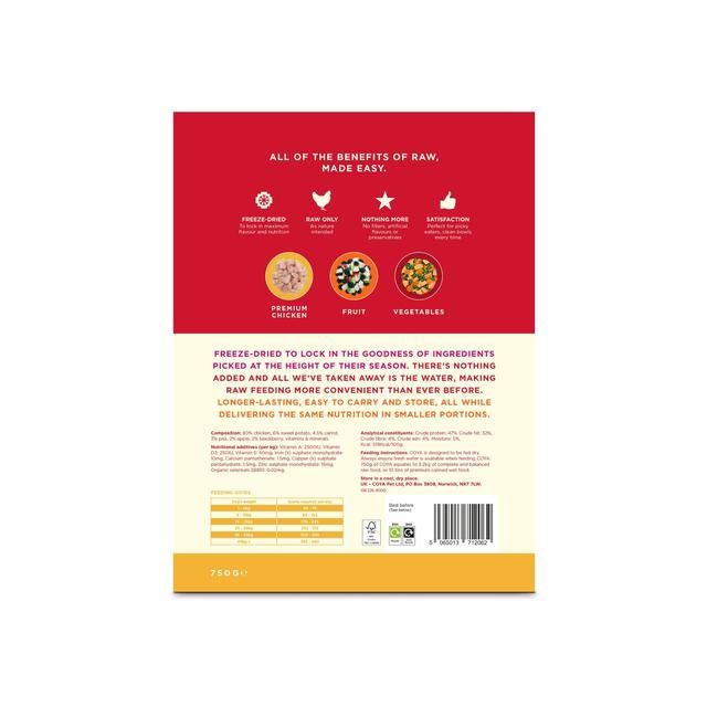 COYA Freeze-Dried Raw Adult Dog Food Chicken 750g