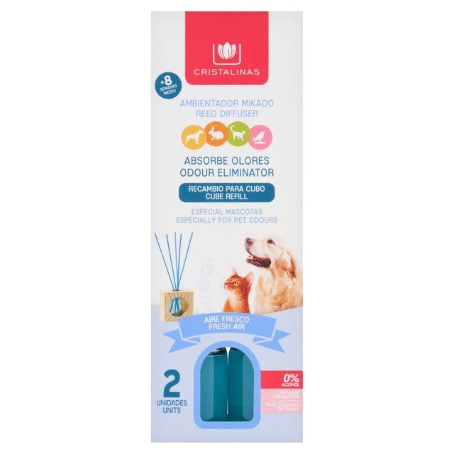 Cristalinas Pet Odour Eliminating Reed Diffuser Refill Fresh Air 2 x 30ml