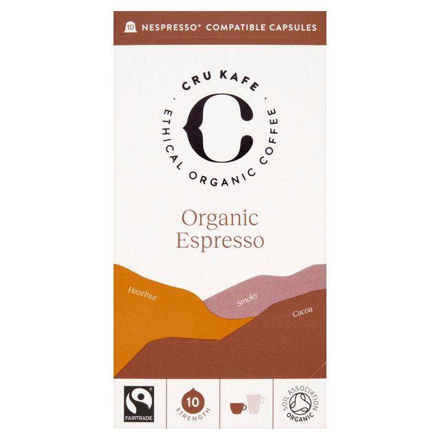 CRU Kafe Organic Fairtrade Espresso Pods 10s 10 per pack