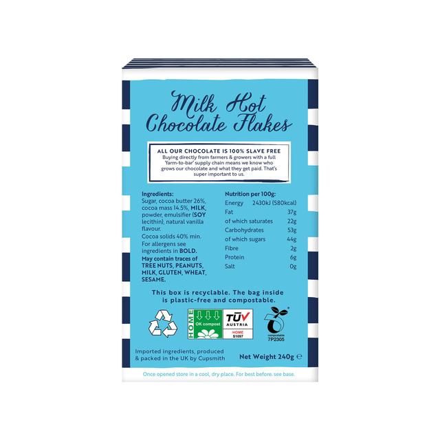 CUPSMITH Hot Chocolate Flakes - Milk Chocolate 240g