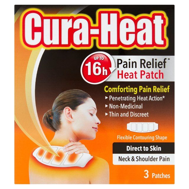 Cura-Heat Heat Patch Pain Relief Neck Direct To Skin 3 per pack