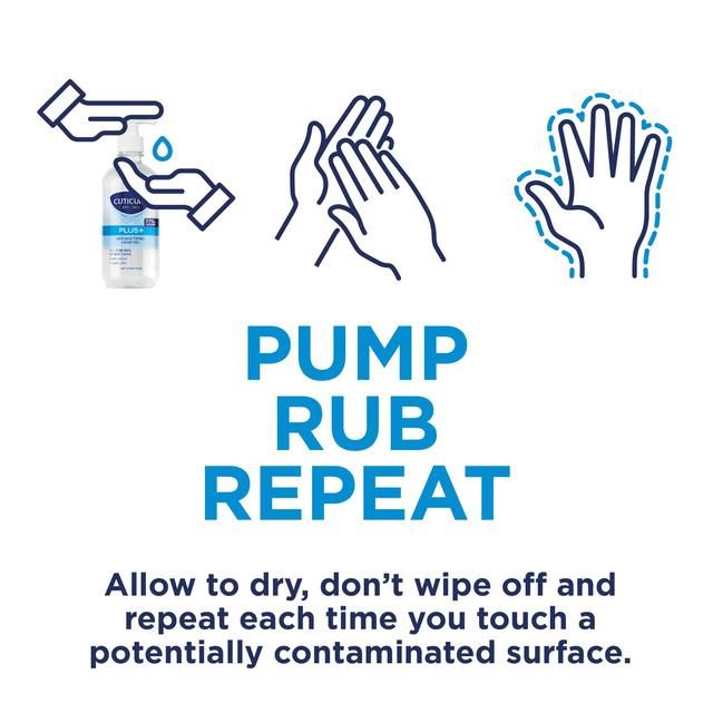 Cuticura Plus Antibacterial Unfragranced Hand Gel 77% Alcohol 500ml