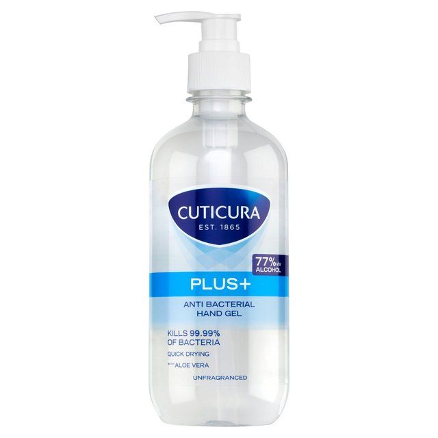 Cuticura Plus Antibacterial Unfragranced Hand Gel 77% Alcohol 500ml