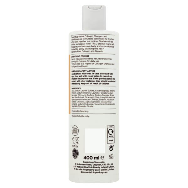 Superdrug Revive Collagen Shampoo 400ml GOODS Superdrug