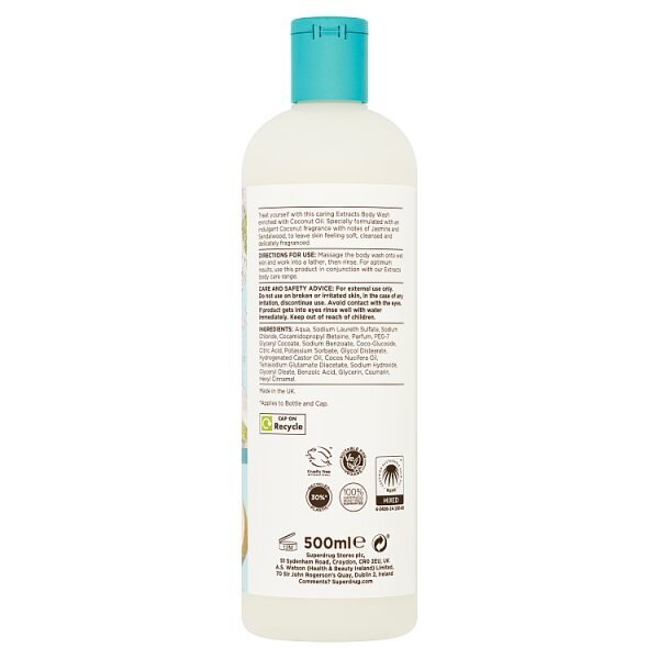 Superdrug Extracts Coconut Body Wash 500ml GOODS Superdrug