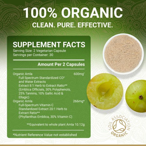 True Veda | Organic Amla | Vitamin C | Vegan | 60 Caps GOODS Superdrug