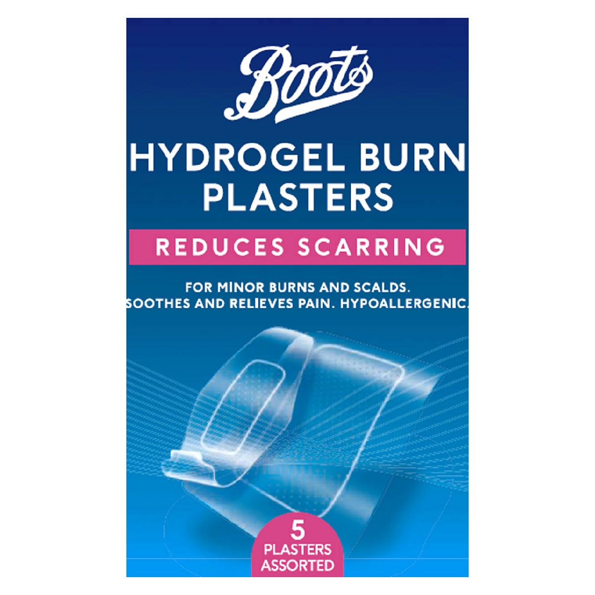 Boots Scar Reducing Hydrogel Burn Plasters - 5 Pack - McGrocer